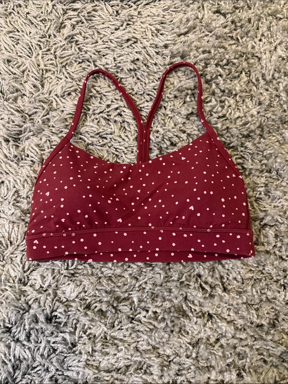 lululemon athletica Burgundy Polka Dot Sports Bralette Size 6